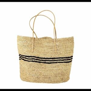 Hat Attack Luxe Striped Tote Bag Nat\black**NWT**